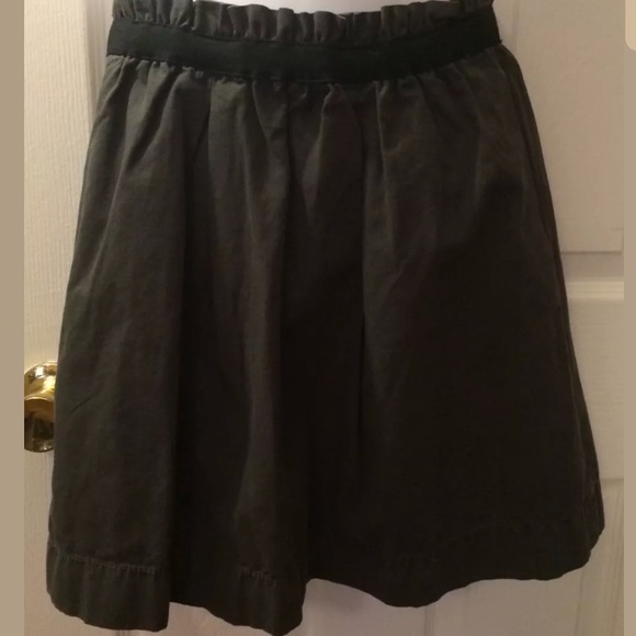 New J. CREW Cotton Bell Skirt Black Gray Paper Bag Pull On Pockets Knit NWT $70 - Picture 6 of 6